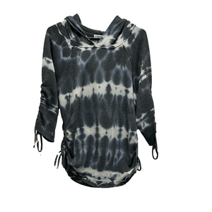 Young Fabulous and Broke Blue Tie Dye Ruched Tunic Hoodie Size XS